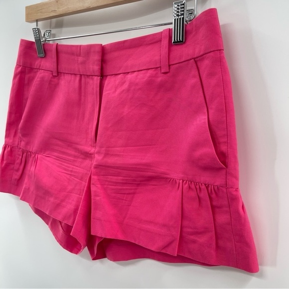 J. Crew Flare Pink Silk Blend Lightweight Ruffle Shorts Size 2 - Picture 8 of 9